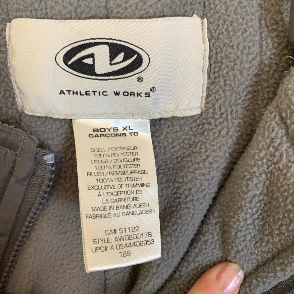 Athletic Works Boys XL Gray Fleece Jacket